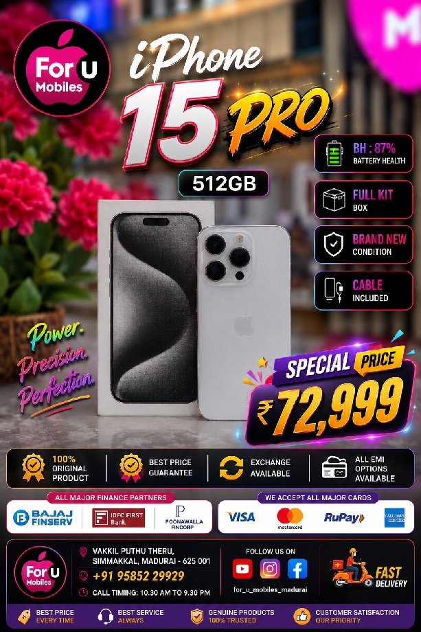 Apple i phone 15 pro 512gb Full kit Box brand new condition 