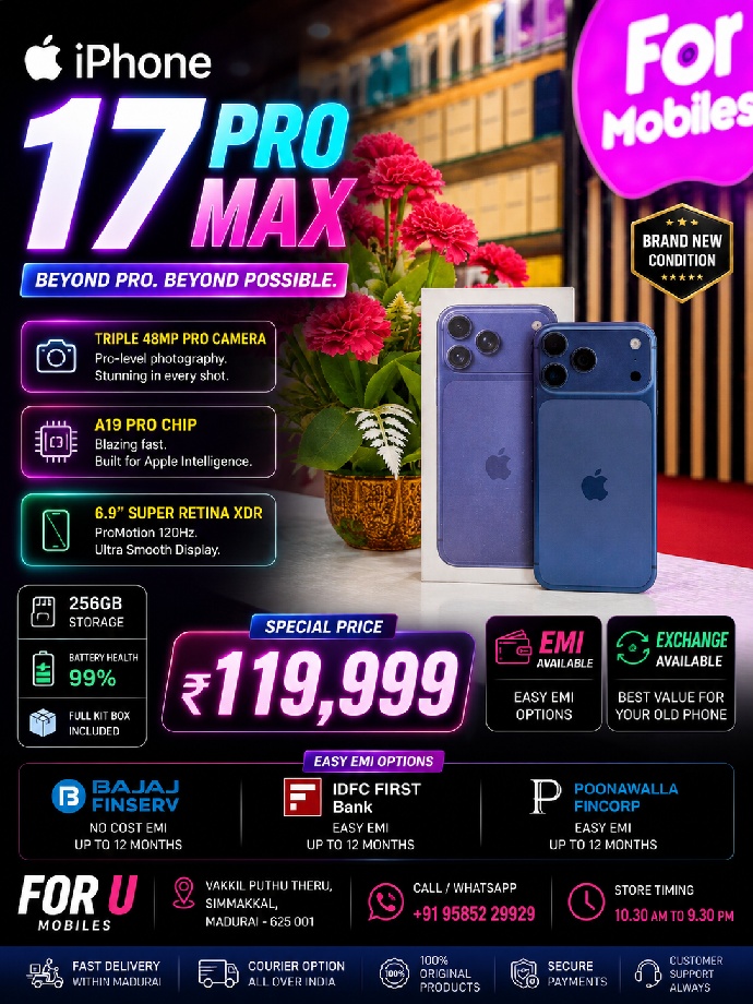 Apple I phone 17 pro max 256 GB Full kit Box 🌀✅