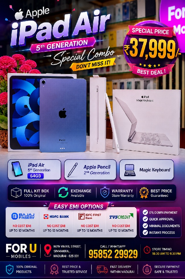 Apple iPad Air ( 5th generation ) 64gb Full kit Box brand new condition Special combo
