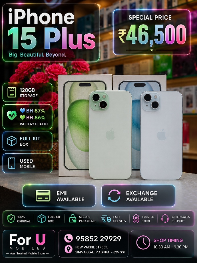Apple I phone 15 plus 128gb Full kit Box