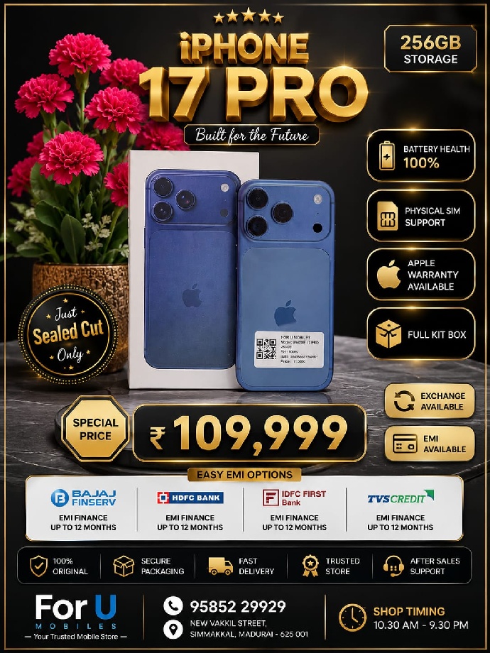 Apple I phone 17 pro 256gb Physical Sim Full kit Box