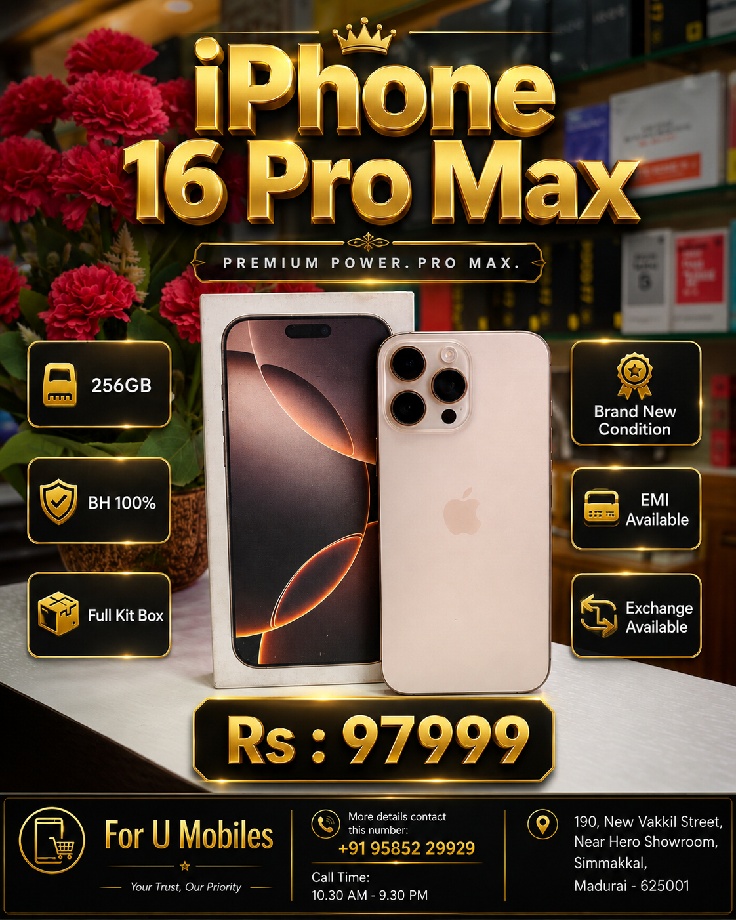 Apple i phone 16 pro max 256gb Full kit Box Bh 100%