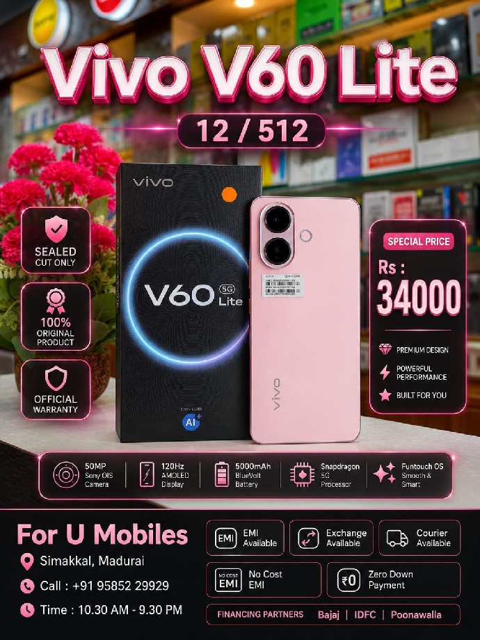 Vivo Vivo v60 lite 12 / 512 gb Sealed cut condition Full kit Box
