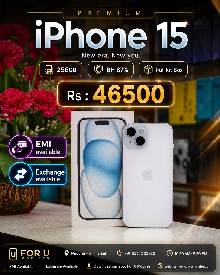 Apple I phone 15 256 gb Full kit Box