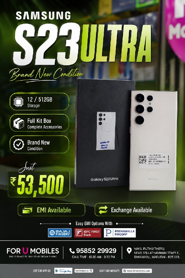 Samsung Samsung s23 ultra 12 / 512gb. Full kit Box EMI available Exchange available Brand new condition