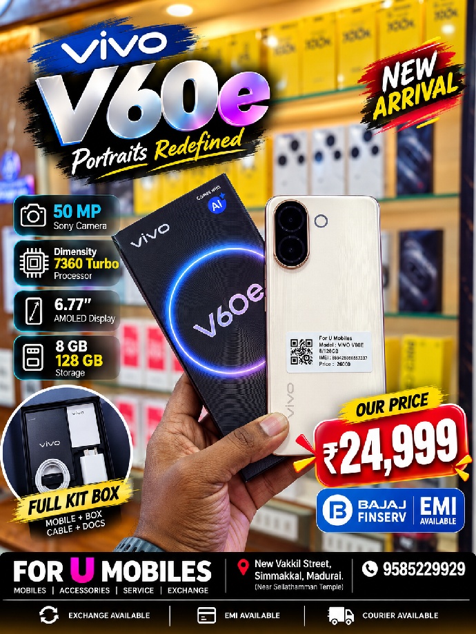 Vivo Vivo v60e 8/128 Full kit Box brand new condition 