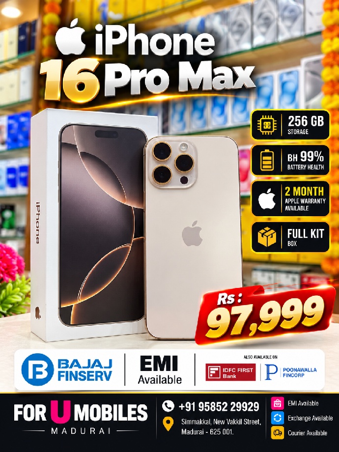 Apple I phone 16 pro max 256g Bh99% Full kit Box 2 month warranty available